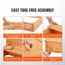 Wooden Kids Sandbox with Foldable Bench Seats & Bottom Liner, Natural Wood Outdoor Sand Pit for Backyard, Garden & Play Area, 52.4 x 47.2 x 16.9 Inches Image 4