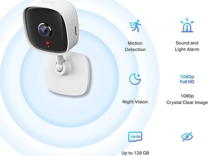 Mini Smart Security Camera, Indoor CCTV, Works with Alexa&Google Home, No Hub Required, 1080p, 2-Way Audio, Night Vision, SD Storage, Device Sharing
