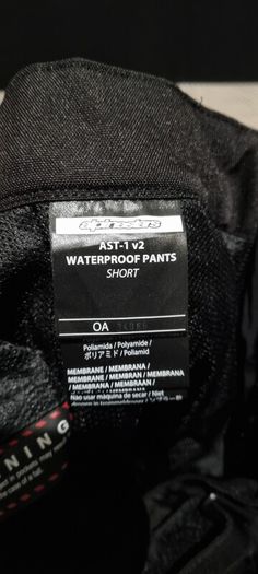 Alpinestars AST-1 V2 WP Motorcycle Trousers Black