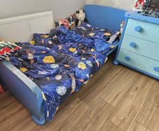 Kids bed with mattress and drawer