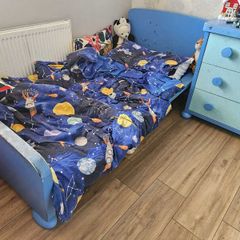 Kids bed with mattress and drawer