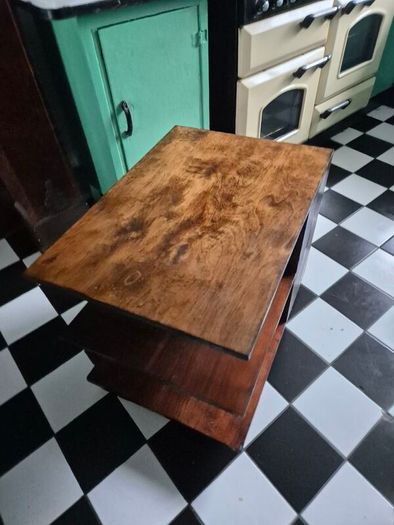 Vintage Art Deco retro MidCentury cupboard/ bookshelf/coffee table on wheels