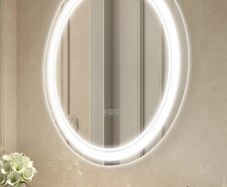 Round LED Bathroom Mirror 60 cm 3 Colors Temperature Anti-Fog Memory Mirror with Lights