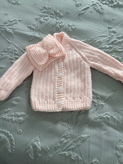 hand knitted baby blankets and cardigans