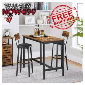 NEW SALE | Bar Stools, Set of 2 PU Upholstered Breakfast Stools, 75.4 cm Tall Seat, Footrest, Simple Assembly