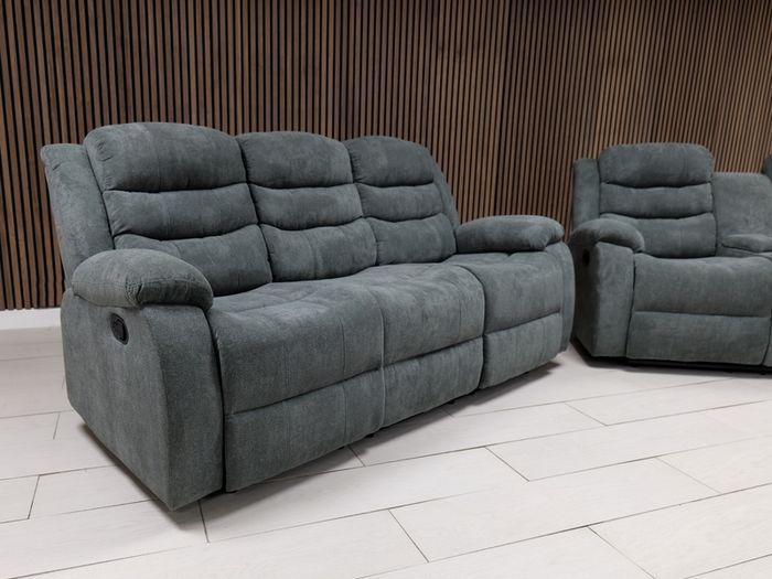 Roma Plus Grey Fabric Wireless Charging Recliner Sofa