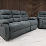 Roma Plus Grey Fabric Wireless Charging Recliner Sofa Image 3