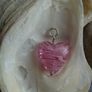 Jewellery set, Glass heart necklace.earrings,Silver jewellery.Valentines Day Image 9