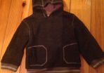 Brown Hooded Fleece Top