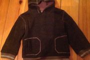 Brown Hooded Fleece Top
