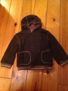 Brown Hooded Fleece Top