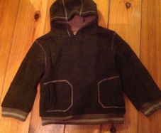 Brown Hooded Fleece Top