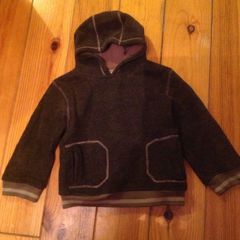 Brown Hooded Fleece Top