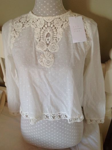 Bnwt Zara Cream Top Size S