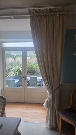 Curtains 270Lcm x 200Wcm - tie backsx2 - pole