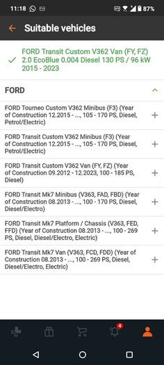 Front brake disck and pads ford transit custom and transit