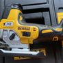 DeWALT 18V XR Cordless Brushless Jigsaw. DeWALT 18V XR Cordless Brushless Compact Circular Saw / Skill Saw PowerStack Battery Carry Case. DeWALT  18V XR Cordless Brushless Cut - Off Tool / Mini Angle Grinder 76mm Cutting Disc Image 2