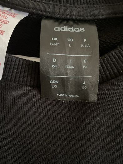 Adidas black sweater Age 13-14 years