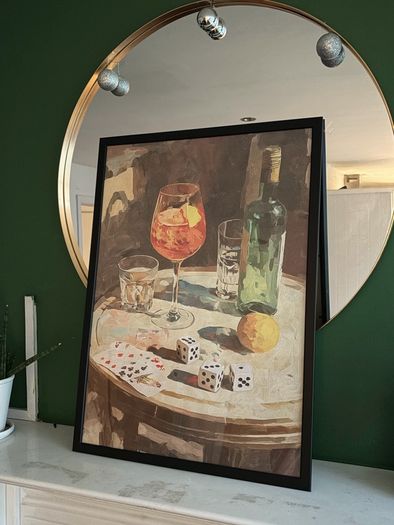 Framed with decorative print