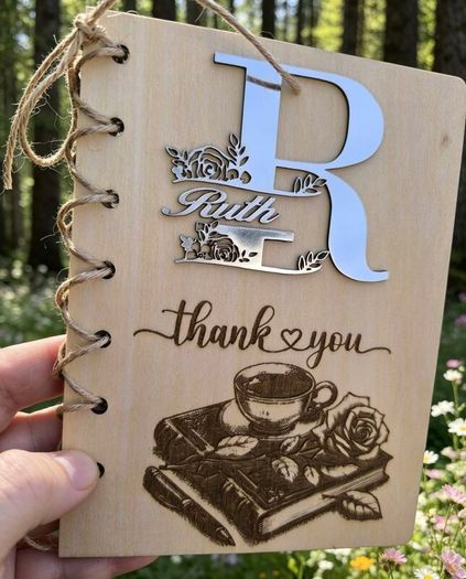 Beautiful Thank You Card for Teacher / Preschool Teacher Laser Made! 17x14cm