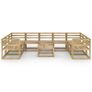 10 Piece Garden Lounge Set Green Impregnated Pinewood Image 2