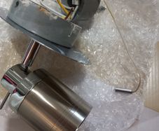 IP44 wall light with one for spares. Swivel angle type. Chrome silver.
