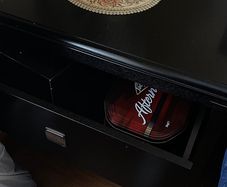 Pair of Black 2-Drawer Bedside Cabinets / Nightstands