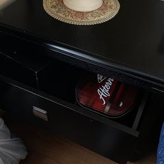 Pair of Black 2-Drawer Bedside Cabinets / Nightstands