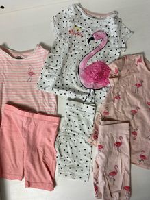 Flamingo theme girls shorts and T-shirts 3 sets