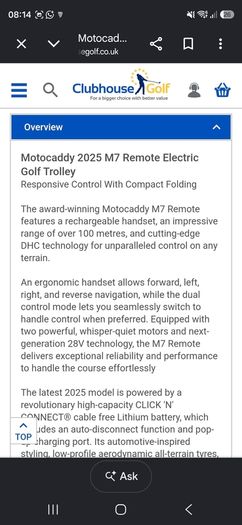Motocaddy 2025 M7 Remote Electric Golf Trolley