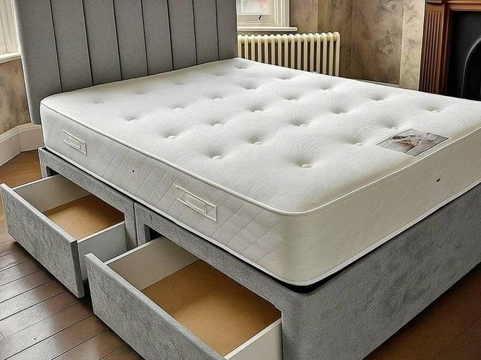 Small Double and standard double bed with headboard and mattress