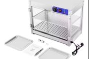 New  230v 800W Food Warmer Display Cabinet 201 stainless steel 2 Tiers Hot Cabinet for Fast-food Restaurants, Breakfast Shops
