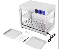 New  230v 800W Food Warmer Display Cabinet 201 stainless steel 2 Tiers Hot Cabinet for Fast-food Restaurants, Breakfast Shops