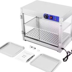 New  230v 800W Food Warmer Display Cabinet 201 stainless steel 2 Tiers Hot Cabinet for Fast-food Restaurants, Breakfast Shops