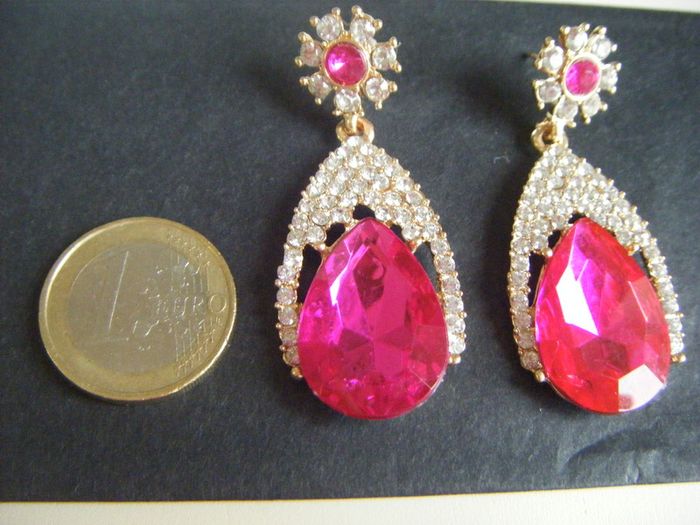 Cerise Pink Drop Earrings.