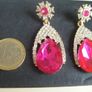 Cerise Pink Drop Earrings. Image 2