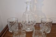 Glass Decanter and 4 glasses