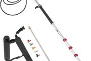 Telescoping Pressure Washer Wand, 609.6 cm 5-Section Length Adjustable, Max. 4000 PSI Pressure, Fit for 9.525 mm Quick Connection w/ Extension Wand