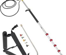 Telescoping Pressure Washer Wand, 609.6 cm 5-Section Length Adjustable, Max. 4000 PSI Pressure, Fit for 9.525 mm Quick Connection w/ Extension Wand