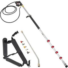 Telescoping Pressure Washer Wand, 609.6 cm 5-Section Length Adjustable, Max. 4000 PSI Pressure, Fit for 9.525 mm Quick Connection w/ Extension Wand