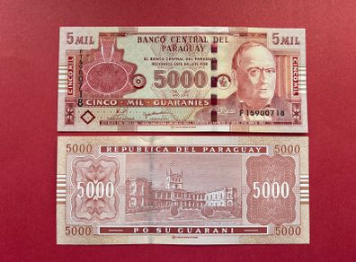 Paraguay  5000. Guaranies  2010  Pick 223c   ( Uncirculated )
