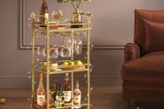 Serving trolley elegant gold or black  with castors drinks trolley dining trolley