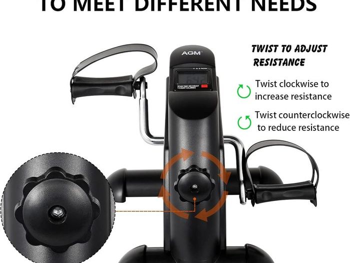 Mini Exercise Bike Pedal Sit Down Under Desk Bike, Pedal Exerciser Non-Slip Mat