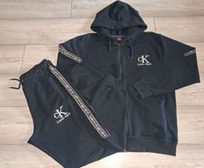 x2 Bundle - Calvin Klein Jeans Logo Tape Tracksuit - Full Zip Hoodie & Joggers - Size - Large