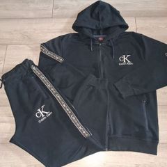 x2 Bundle - Calvin Klein Jeans Logo Tape Tracksuit - Full Zip Hoodie & Joggers - Size - Large