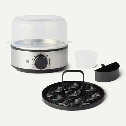 Basics Electric Egg Cooker, Boiler and Poacher, 7-Egg Capacity, BPA Free, Black