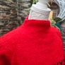 red and black long sleeve high neckline sweater Image 2