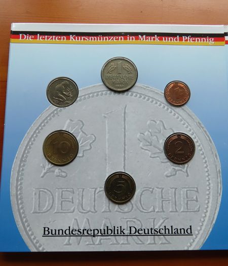 12 Coins (incl 2 Silver ) in old Germany set | 130 Years Deutsche Mark | 2 Silver coins | 12 coins