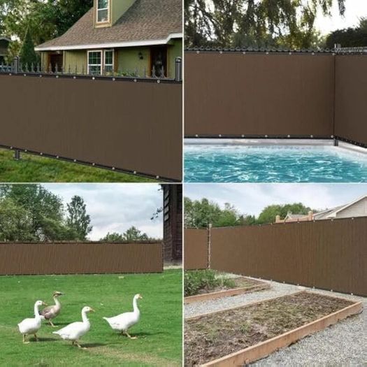 Privacy Screen, 1m x 5m Patio Privacy Protective Screens 500g/m HDPE 95 UV Block Porch Privacy Fence Cover for Backyard Deck Railing Pools - with Cable Ties and Rope (Brown)