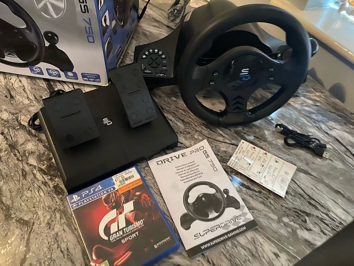 SuperDrive GS750 Racing Wheel + Pedals + Gear Shifter + Gran Turismo Sport